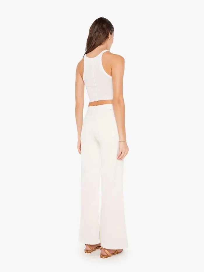 Women Wide Leg Mother Denim The Twister Skimp Cream Puffs