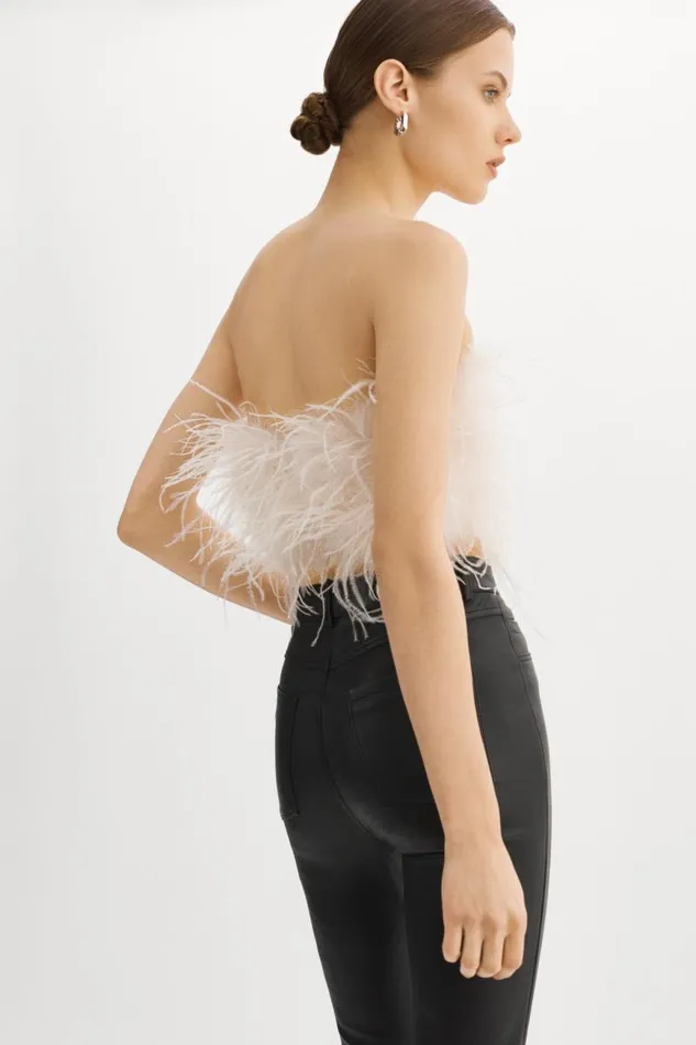 Women ZAINA Feather Bustier Bone LAMARQUE Tops