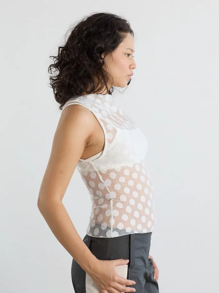 Women Zehra Top White Polka Lisa Says Gah Tops