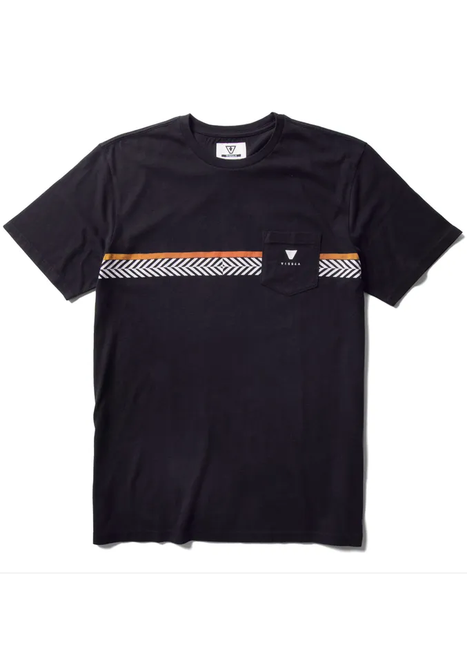Woodside Ss Pkt Tee Black Men Knit Tees Vissla