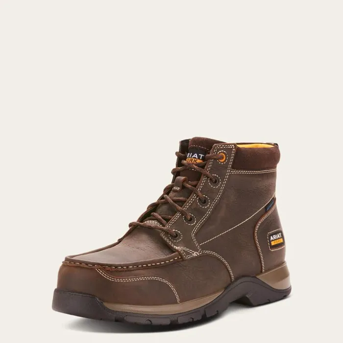 Work Boots Men Ariat Edge LTE Chukka Waterproof Composite Toe Work Boot Dark Brown