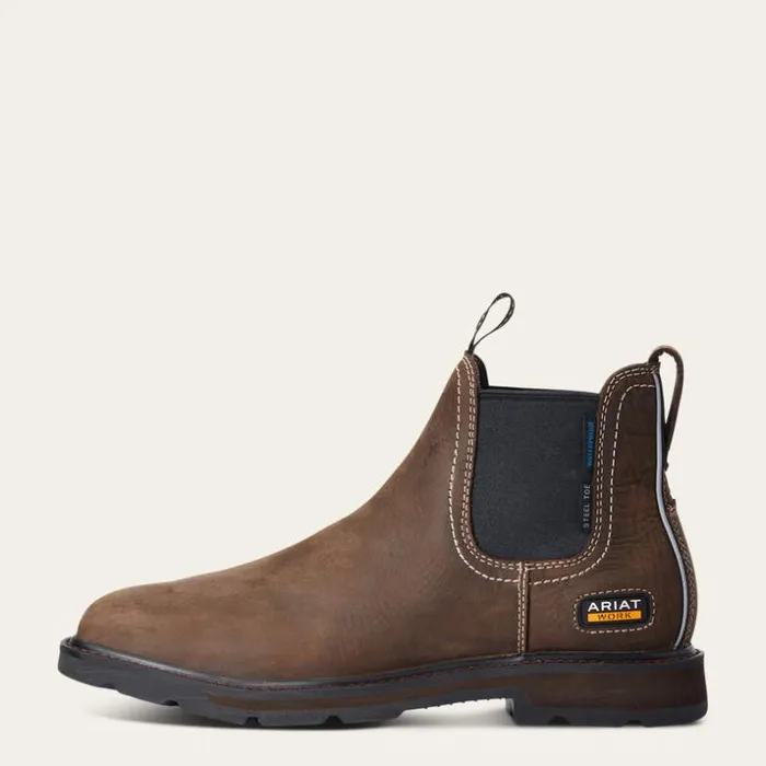 Work Boots Men Ariat Groundbreaker Chelsea Wide Square Toe Waterproof Steel Toe Work Boot Dark Brown Work Boots Men Ariat Groundbreaker Chelsea Wide Square Toe Waterproof Steel Toe Work Boot Dark Brown