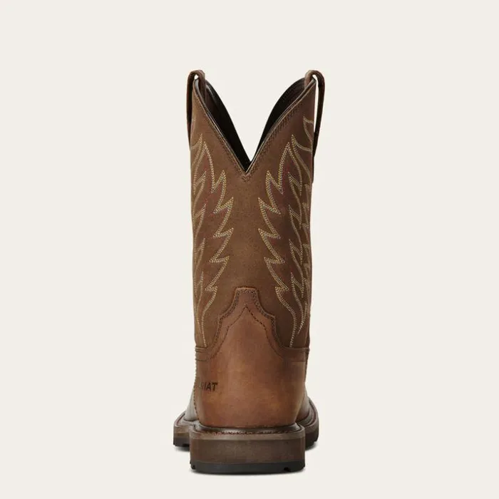 Work Boots Men Ariat Groundbreaker Wide Square Toe Steel Toe Work Boot Brown