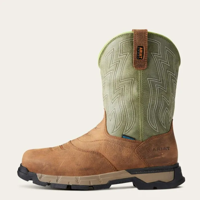 Work Boots Men Ariat Rebar Flex Western Waterproof Composite Toe Work Boot Rye Brown