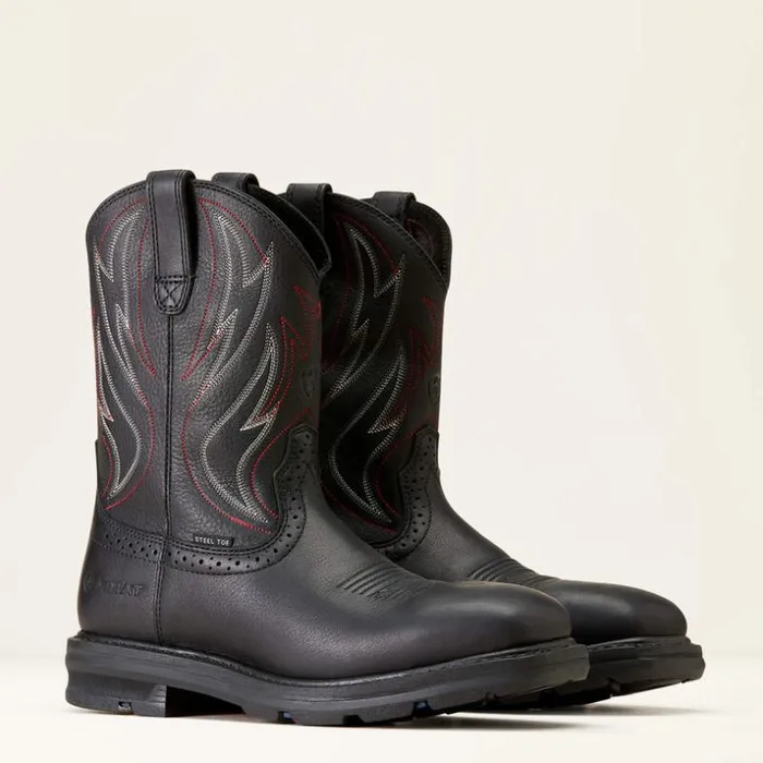 Work Boots Men Ariat Sierra Shock Shield Steel Toe Work Boot Black Work Boots Men Ariat Sierra Shock Shield Steel Toe Work Boot Black