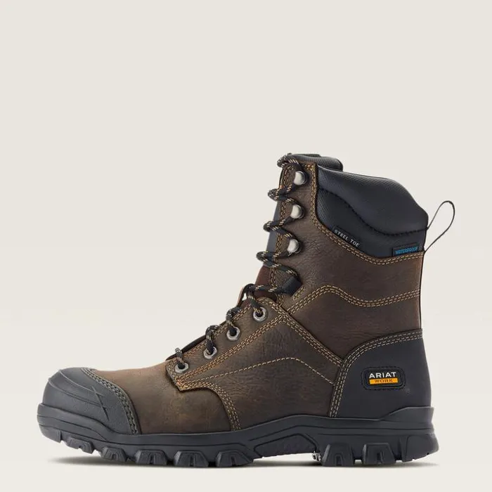 Work Boots Men Ariat Treadfast 8034 Waterproof Steel Toe Work Boot Dark Brown