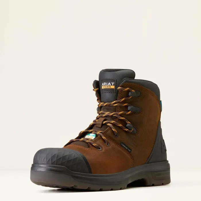 Work Boots Men Ariat Turbo Outlaw 6034 CSA Waterproof Carbon Toe Work Boot Rich Brown