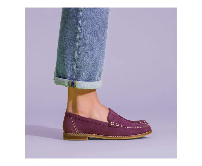 Wren Loafer Violet Suede Flats and SlipOns Hush Puppies Women
