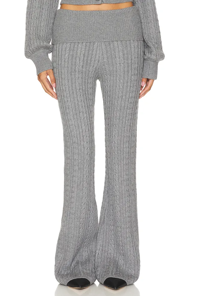 X Emily Gemma Bessie Knit Pant Grey Women Lovers and Friends Loungewear