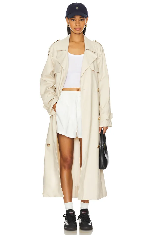 X Maggie Macdonald Leah Trench Coat Almond Cream Women Lovers and Friends Jackets and Coats