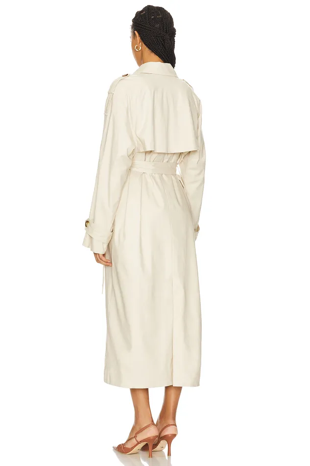 X Maggie Macdonald Leah Trench Coat Almond Cream Women Lovers and Friends Jackets and Coats