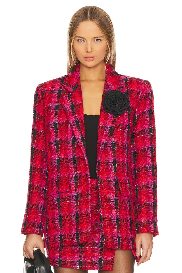 X Rachel Madix Blazer Black and Red Women Lovers and Friends Jackets and Coats