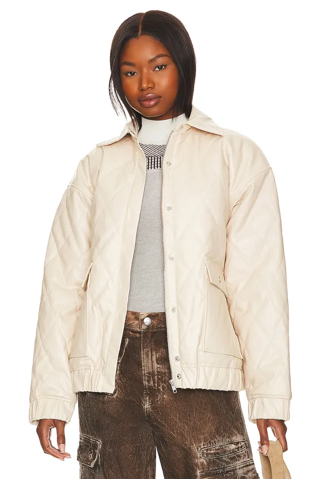 X Rachel Rylee Faux Leather Jacket Bone White Women Lovers and Friends Jackets and Coats