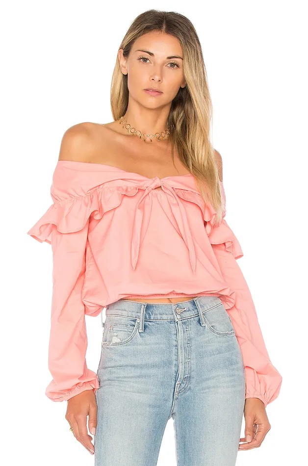 X Revolve Rebecca Top Salmon Women Lovers and Friends Tops