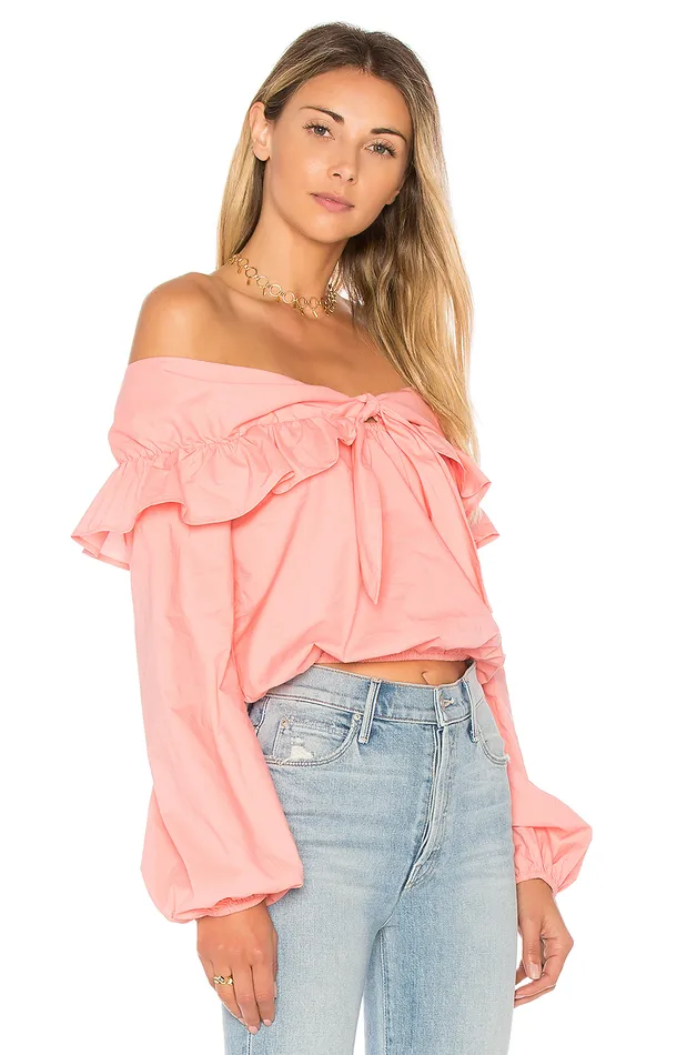 X Revolve Rebecca Top Salmon Women Lovers and Friends Tops X Revolve Rebecca Top Salmon Women Lovers and Friends Tops