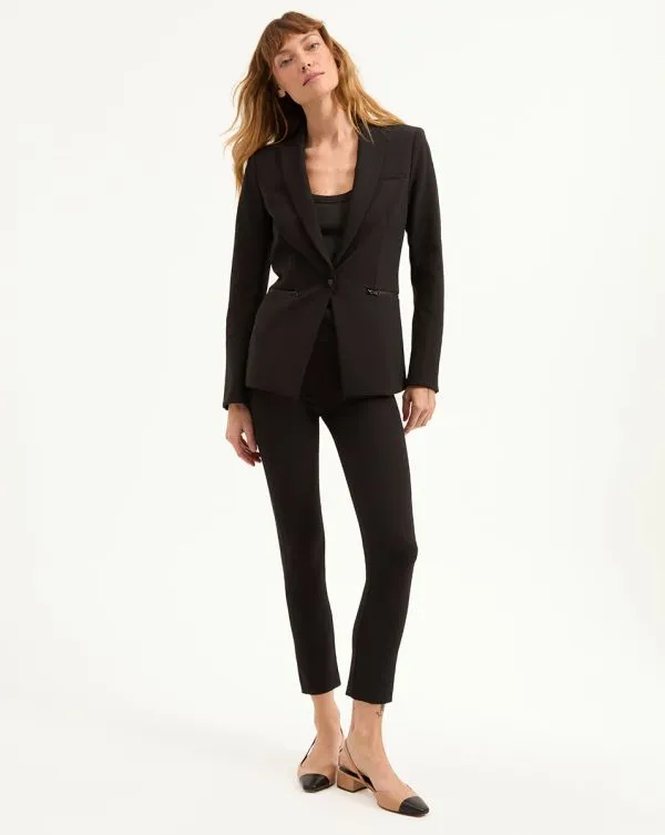 Zip Back Scuba Pant Black Women Veronica Beard Pants
