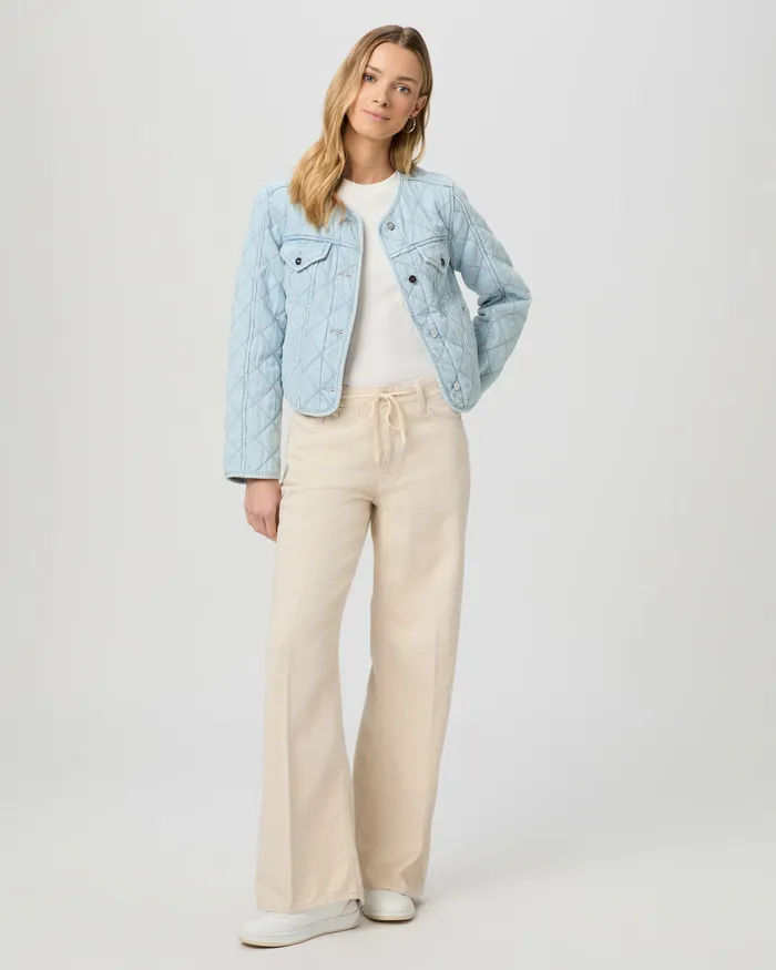Zoey 31 Inch Wide Leg 8211 Butter Ecru Women Denim PAIGE